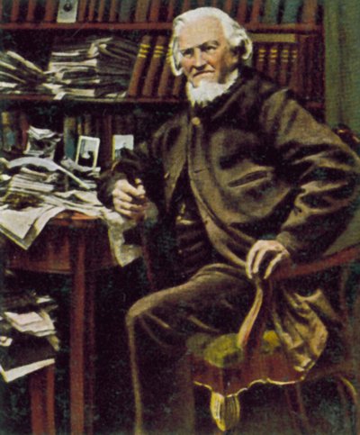 Hoffmann von Fallersleben, poeta alemão (fotografia colorida) de German Photographer
