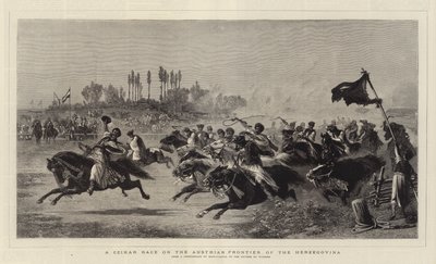 Uma Corrida Czikar na Fronteira Austríaca da Herzegovina (gravura) de German School