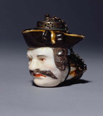 Um cachimbo de retrato de Meissen modelado como a cabeça de Schmiedel, c.1750 (porcelana) de German School