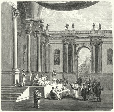 Um tribunal de justiça romano (gravura) de German School