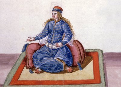 Um favorito na corte do Sultão Otomano, c.1600 (aguarela) de German School