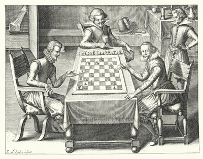 Um jogo de xadrez (gravura) de German School