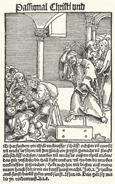 Uma página do panfleto anti-papista de Lutero, Passional Christi und Antichristi de German School