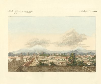 Uma vista do México e dos arredores mais distantes daquela cidade (gravura colorida) de German School