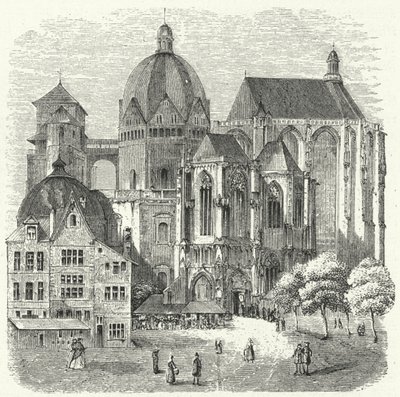 Catedral de Aachen (gravura) de German School