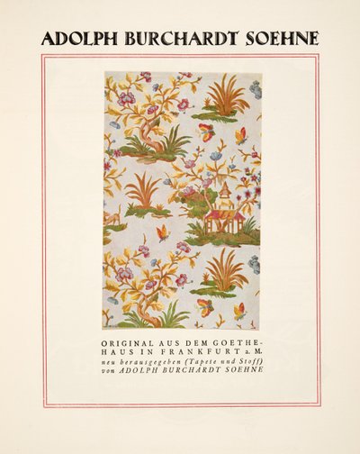Anúncio de Adolph Burchardt Soehne, de Styl, pub.1922 (impressão em pochoir) de German School