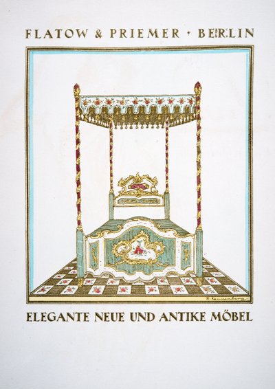 Anúncio para "Flatow & Priemer", de Styl, pub.1922 (pochoir print) de German School