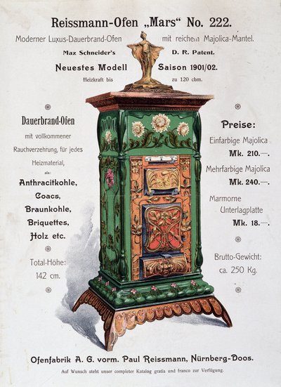 Publicidade para Reissmann-Oden (Reissmann Oden) -Alemanha, final do século XIX. de German School