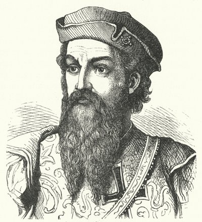 Afonso de Albuquerque, Duque de Goa, General Português e Vice-Rei da Índia Portuguesa (gravura) de German School