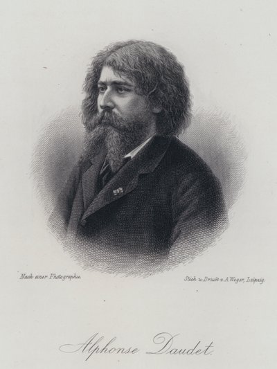 Alphonse Daudet, romancista francês (gravura) de German School