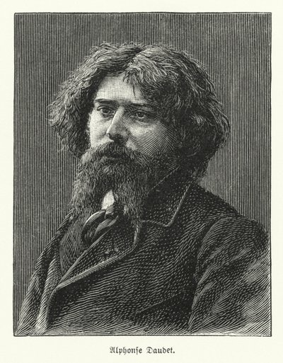 Alphonse Daudet, romancista francês (litho) de German School
