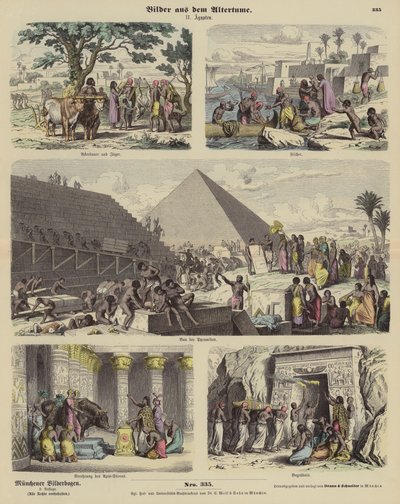 Antigo Egipto (gravura colorida) de German School
