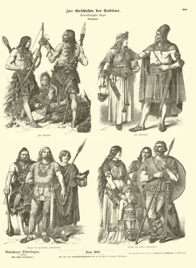 Trajes germânicos antigos de German School