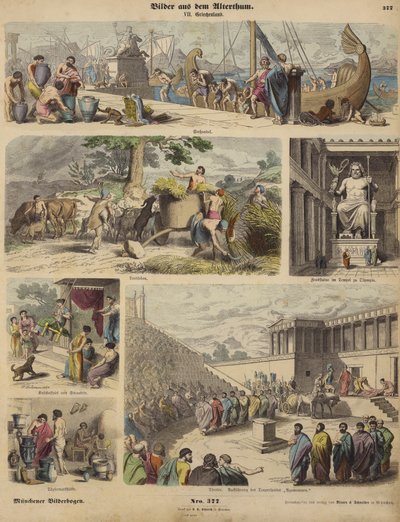 Grécia Antiga (gravura a cores) de German School