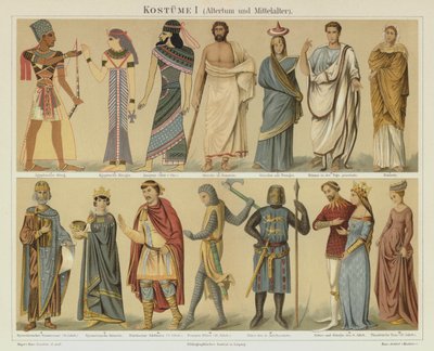 Roupas antigas e medievais (cor litho) de German School