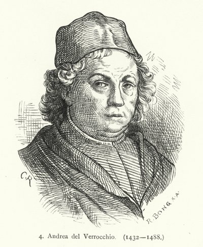 Andrea del Verrocchio, pintora, escultora e ourivesaria italiana da Renascença (gravura) de German School