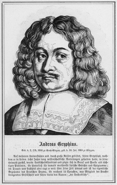 Andreas Gryphius (gravura) de German School