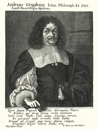 Andreas Gryphius, poeta e dramaturgo alemão (gravura) de German School