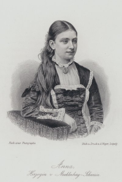 Anna, Duquesa de Mecklenburg-Schwerin (gravura) de German School