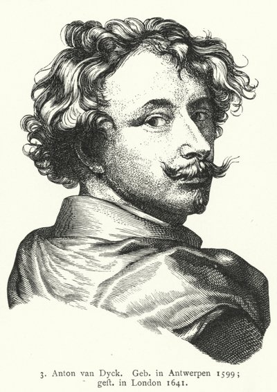 Anthony van Dyck, artista barroco flamengo (gravura) de German School