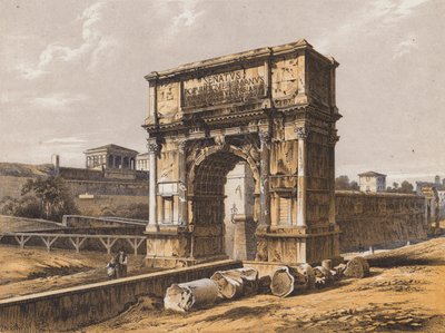 Arco de Tito, Roma (litografia a cores) de German School