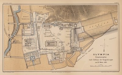 Mapa arqueológico de Olympia (gravura) de German School