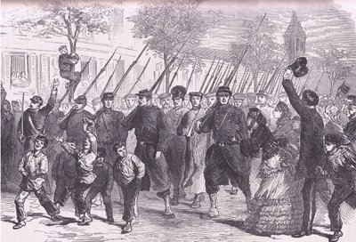 Chegada em Paris dos prisioneiros prussianos após a batalha antes de Bagneun, Cassells História da Guerra entre a França e a Alemanha publicada por Cassell and Company Limited, c.1890 (litho) de German School