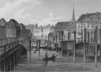Na Fischerbruecke, Berlim (gravura em aço) de German School
