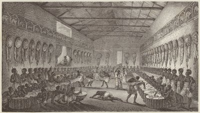 Banquete do Rei da Abissínia (gravura) de German School