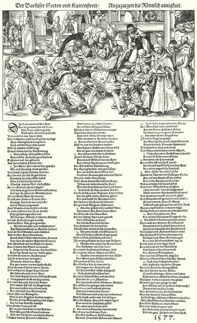 As Seitas Descalças e a Disputa do Hábito do Monge (gravura) de German School
