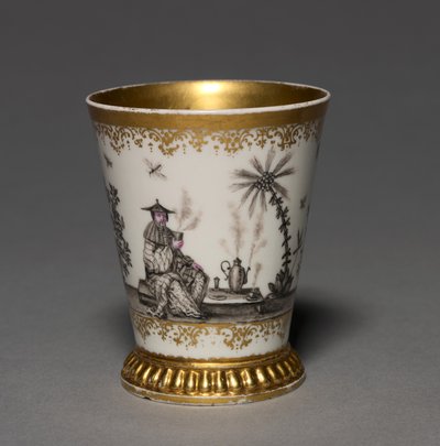 Beaker, fabricante Meissen Porcelain Factory, Alemanha, antes de 1720 (porcelana, dourada interior) de German School