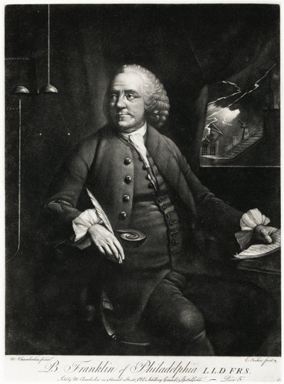 Benjamin Franklin, 1884-90 (fototipo) de German School