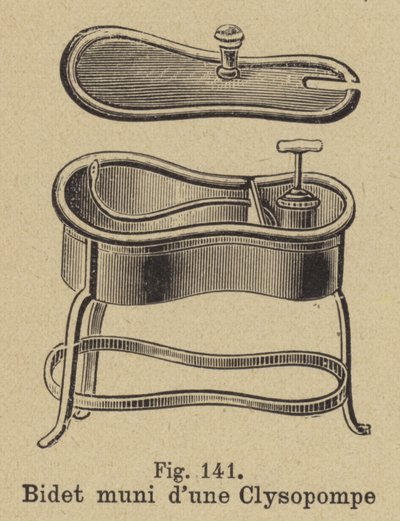 Bidé equipado com uma bomba de enema de German School