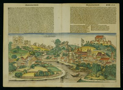 Vista aérea de Salzburgo do Nuremberg Chronicle por Hartmann Schedel (1440-1514) 1493 de German School