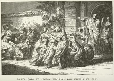 O bispo John de Speyer protege os judeus perseguidos de German School