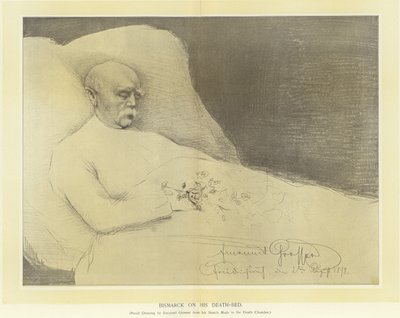 Bismarck em seu leito de morte de German School