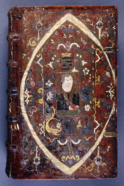 Capa do livro com um retrato de Martinho Lutero (1483-1546) de German School