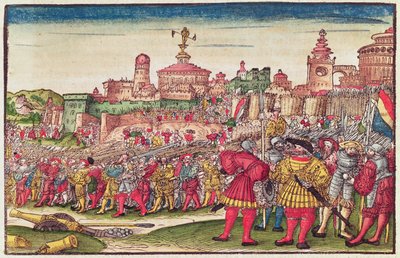 Livro do Apocalipse, capítulo XXV, da Bíblia de Lutero, c.1530 (xilogravura colorida) de German School