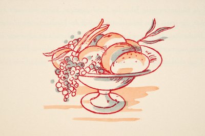 Tigela de fruta, de Styl, pub.1922 (impressão pochoir) de German School