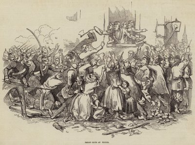 Bread Riots at Stettin, Alemanha 24 de Abril de 1847 (gravura) de German School