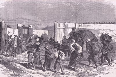 Trazendo legumes dos subúrbios, Cassells History of the War between France and Germany publicado por Cassell and Company Limited, c.1890 (litho) de German School