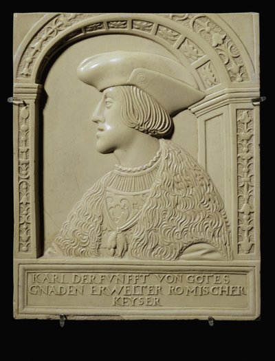Busto do imperador Carlos V em jovem, depois de 1520 ... (pedra calcária) de German School