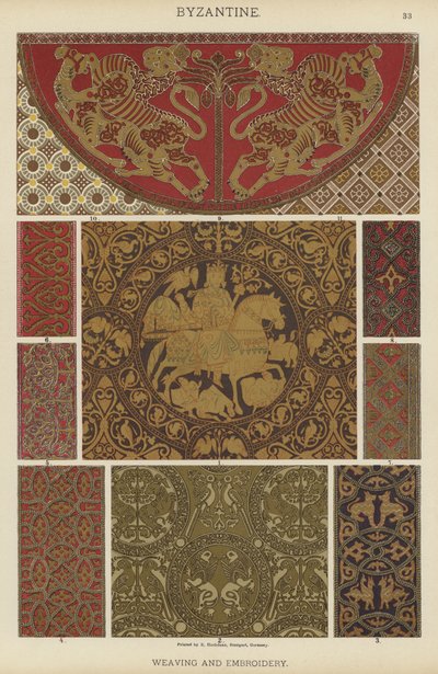 Bizantina, Tecelagem e Bordados (cor litho) de German School