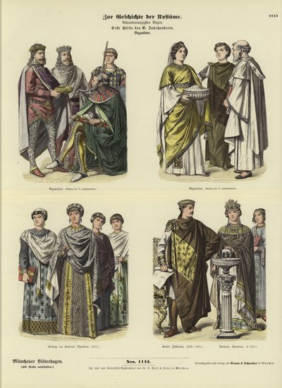 Trajes bizantinos, primeira metade do século VI de German School