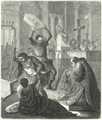 iconoclastia bizantina, século VIII (gravura) de German School