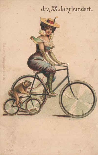 Cartão comemorativo da passagem do ano 1900 (litografia a cores) de German School