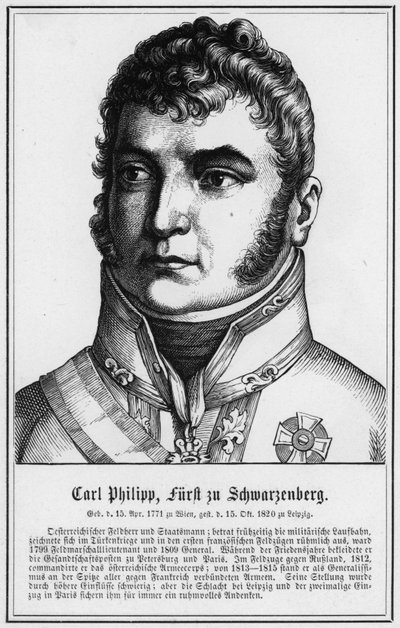 Carl Philipp, Príncipe de Schwarzenberg (gravura) de German School