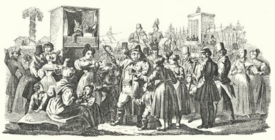 Carnaval no distrito de Stuttgart, Cannstatt, Outono de 1835 (gravura) de German School