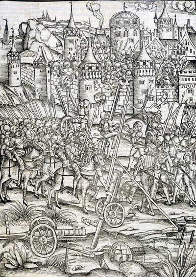 Caseau fort siege - Engraving, Alemanha de German School