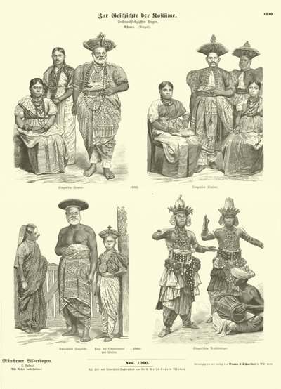 Trajes cingaleses, 1880 de German School